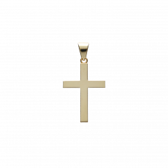 Cross pendant in 375 yellow gold with polished surface