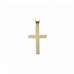 Cross pendant in 375 yellow gold with polished surface