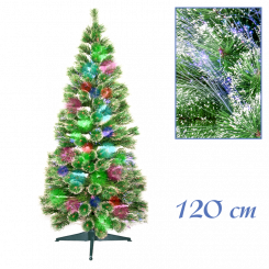 Christmas tree "Spruce" with color changing light fibers incl. power adapter and stand, 120 cm