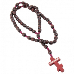 Rosary made of wood. 100 beads, 50 cm long