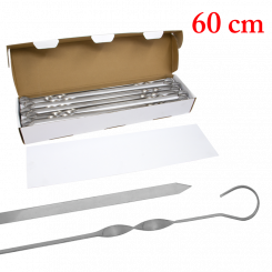 Grill skewer 60 cm, 50 pcs, 10 mm wide, stainless steel 1.5 mm