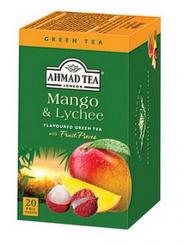 Ahmad Tea Grüner Tee mit Mango- und Lychee-Aroma, 20St x 1,5g