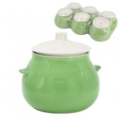 Ceramic pot set "Green" (6 pcs.) 0,6 L