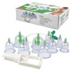 Olympus cupping glasses - set of 12 for vacuum massage, with 6 magnets