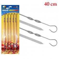 Stainless steel barbecue skewers, 10 pieces (length 40 cm)