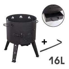 Fire stove for Kasan 16 L, made of 2 mm steel, with poker