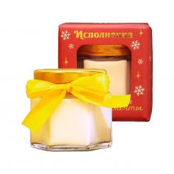 New Year" scented candle with vanilla fragrance, 5.5 x 6.5 cm