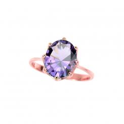 Ladies' ring in 585 rose gold with amethyst