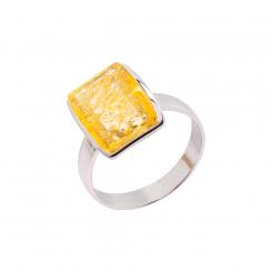 Ladies' ring in 925 silver with lemon amber