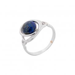 Ladies' ring in 925 silver with blue lapis lazuli