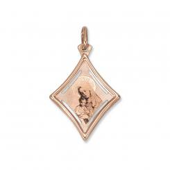 Icon pendant with engraving in 585 red gold