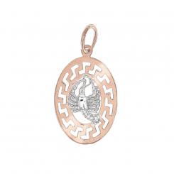 Pendant zodiac sign Cancer in 585 red and white gold