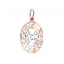 Zodiac sign Leo pendant in combined 585 gold