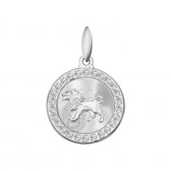 Zodiac sign pendant Leo in 925 silver with zirconia