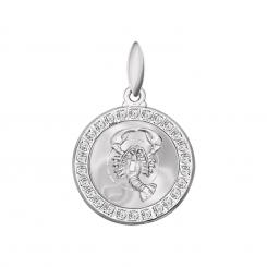 Cancer zodiac sign pendant in 925 silver with zirconia