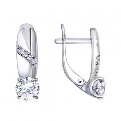 Sokolov Серьги из серебра 925 пробы со Swarovski Zirconia