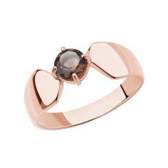 Sokolov ladies ring gold plated 925 silver with one smoky topaz