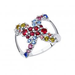 Sokolov ladies' ring in 925 silver with gemstone mix