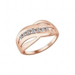 Sokolov ladies ring gold plated 925 silver with cubic zirconia