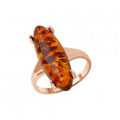 Sokolov ladies ring gold plated 925 silver with amber