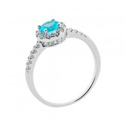 Sokolov ladies' ring in 925 silver with zirconia and light blue glass crystals