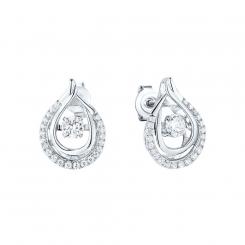 Drop earrings in 925 silver with colorless zirconia