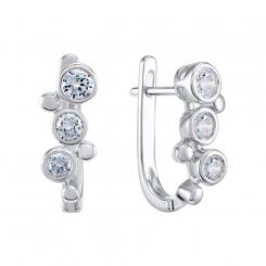 925 silver earrings with colorless zirconia