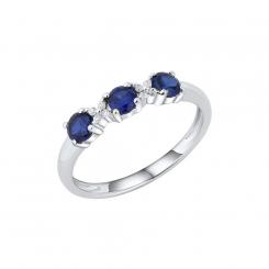 Sokolov ladies ring in 925 silver with colorless and blue zirconia