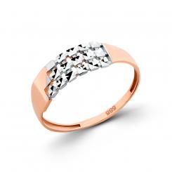 Ladies' ring in 585 rose gold, bicolor