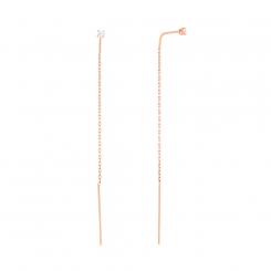 Pull through earrings in 585 rose gold with a zirconia stone