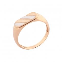 Two-tone ring in 585 rose gold