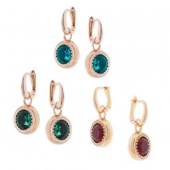 Earrings in 925 silver with zirconia, gold-plated