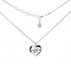 Necklace with heart pendant in 925 silver with Swarovski crystal