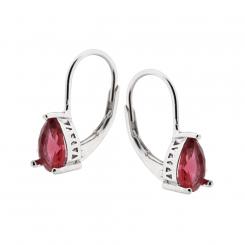 Earrings in 925 silver with zirconia in purple or red (choice of color)