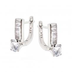 Classic earrings in 925 silver with zirconia 