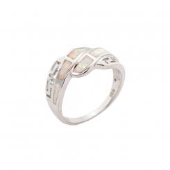 Ladies' ring in 925 silver with white opal