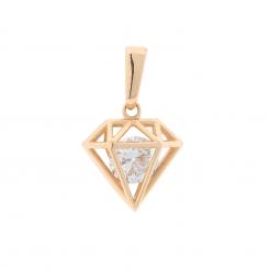 Diamant-Anhänger aus 585 Rotgold mit Zirkonia