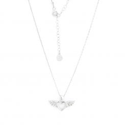 Necklace with a winged heart in 925 silver with zirconia