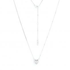 Necklace with small heart pendant in 925 silver with zirconia