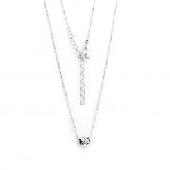 Necklace in 925 silver with heart pendant with a diamond