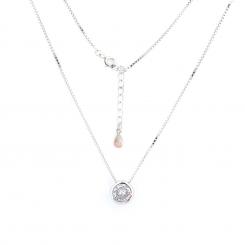 Necklace in 925 silver with a round zirconia in a bezel setting