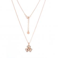 Necklace in 925 silver with a flower pendant with Swarovski zirconia