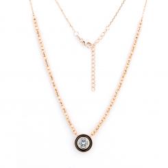 Gold-plated 925 silver necklace with round zirconia