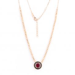 Gold-plated 925 silver necklace with round zirconia