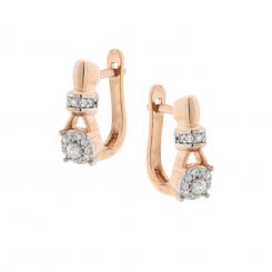 Earrings in 925 silver with zirconia, gold-plated