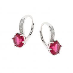 Earrings in 925 silver with round zirconia in three different colors