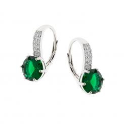 Earrings in 925 silver with round zirconia in three different colors