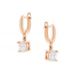 Earrings in gold-plated 925 silver with round zirconia