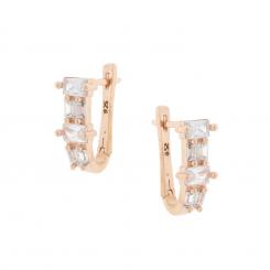 Earrings in gold-plated 925 silver with rectangular zirconia