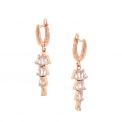 Earrings in gold-plated 925 silver with glass crystals